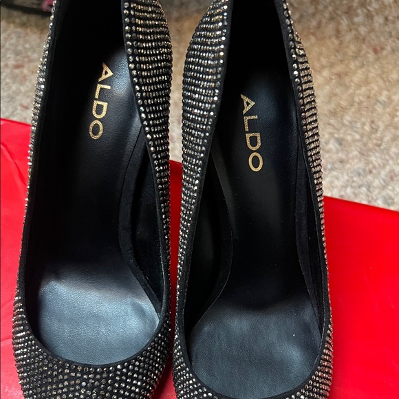 ALDO Rhinestone Black Heels - Picture 8 of 8